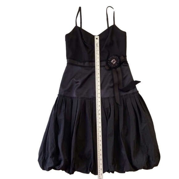 Stunning Kay Unger 100% silk dress black dress jewels crustal Bubble hem size 10 - Picture 12 of 16